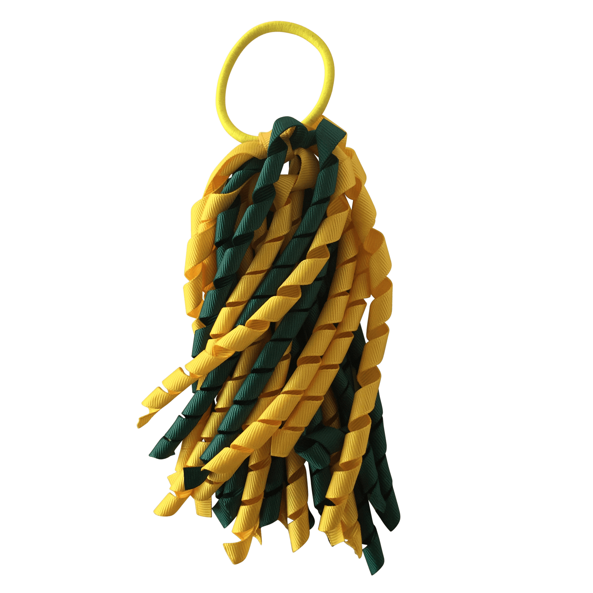 Bottle Green & Yellow Hair Accessories - Ponytails and Fairytales