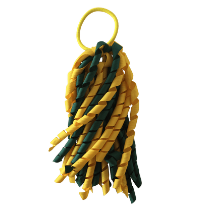 Bottle Green & Yellow Hair Accessories - Ponytails and Fairytales