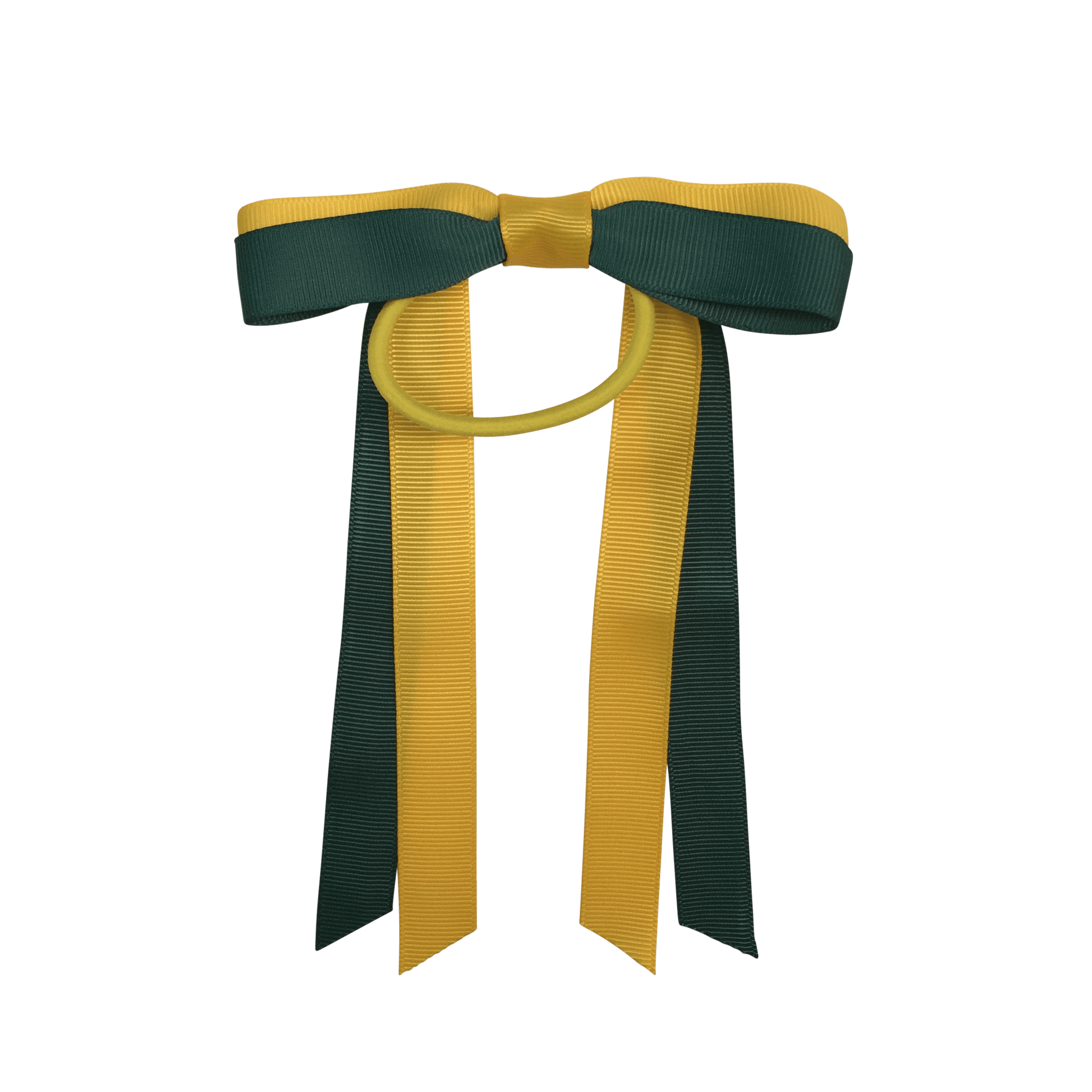 Bottle Green & Yellow Hair Accessories - Ponytails and Fairytales