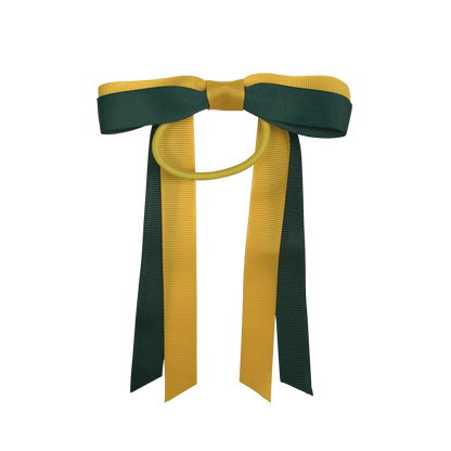 Bottle Green & Yellow Hair Accessories - Ponytails and Fairytales