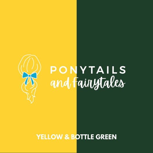 Bottle Green & Yellow Hair Accessories - Ponytails and Fairytales