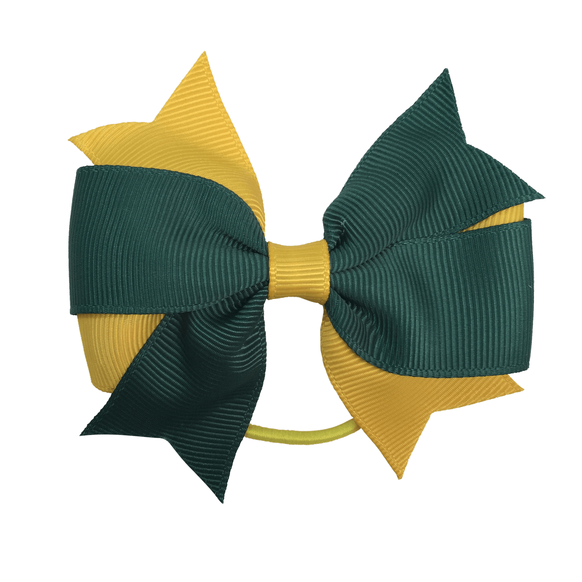 Bottle Green & Yellow Hair Accessories - Ponytails and Fairytales