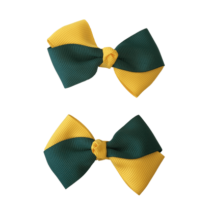 Bottle Green & Yellow Hair Accessories - Ponytails and Fairytales
