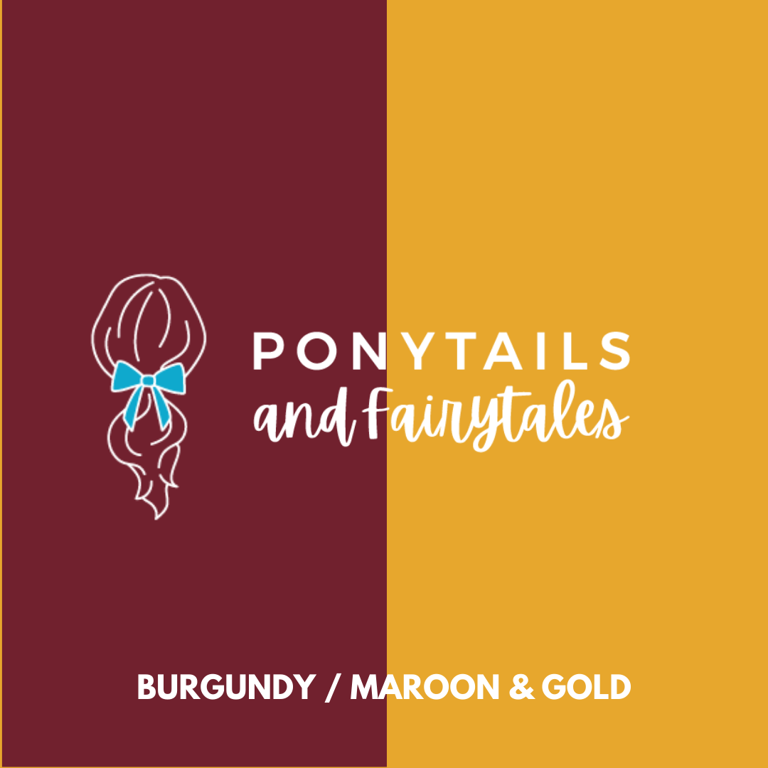 Burgundy & Gold Hair Accessories Assorted Hair Accessories School Ponytails - Colours 