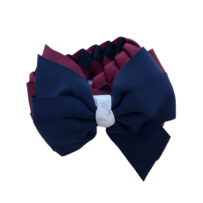 Burgundy Maroon & Navy & White Hair Accessories - Assorted Hair Accessories - School Uniform Hair Accessories - Ponytails and Fairytales