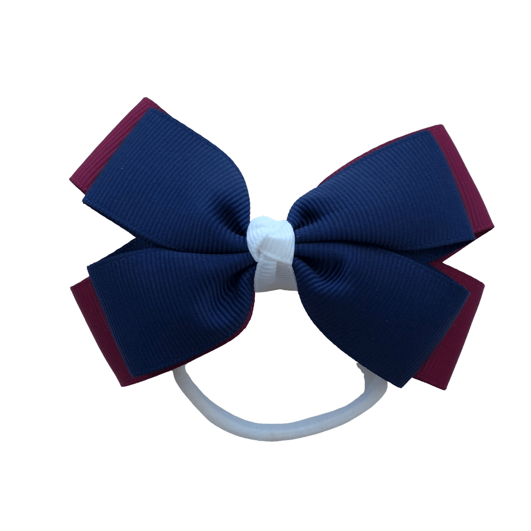 Burgundy Maroon & Navy & White Hair Accessories - Assorted Hair Accessories - School Uniform Hair Accessories - Ponytails and Fairytales