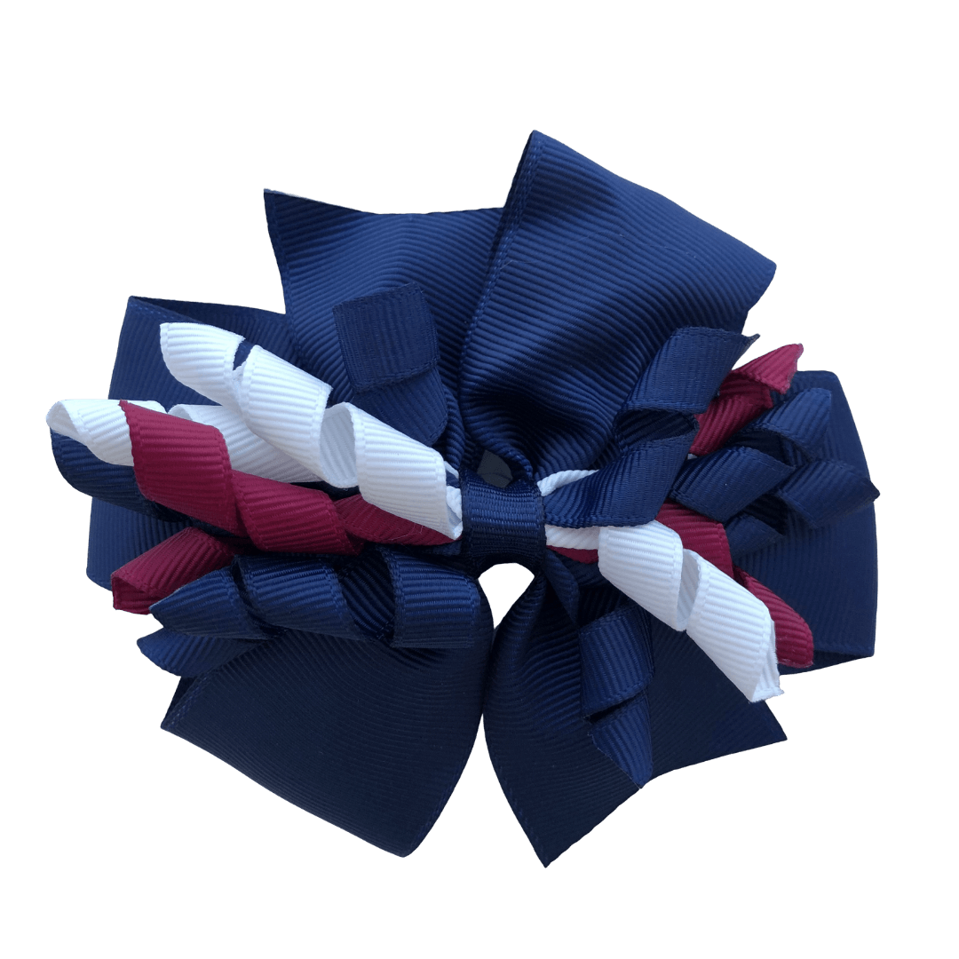 Burgundy Maroon & Navy & White Hair Accessories - Assorted Hair Accessories - School Uniform Hair Accessories - Ponytails and Fairytales