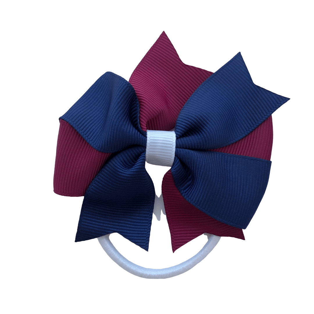 Burgundy Maroon & Navy & White Hair Accessories - Assorted Hair Accessories - School Uniform Hair Accessories - Ponytails and Fairytales