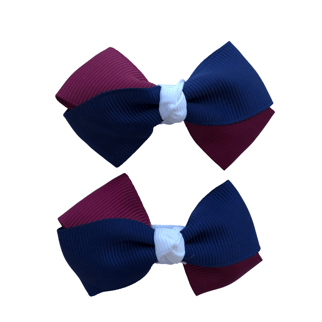 Burgundy Maroon & Navy & White Hair Accessories - Assorted Hair Accessories - School Uniform Hair Accessories - Ponytails and Fairytales