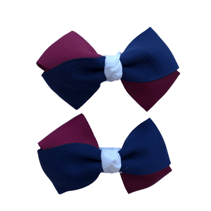 Burgundy Maroon & Navy & White Hair Accessories - Assorted Hair Accessories - School Uniform Hair Accessories - Ponytails and Fairytales