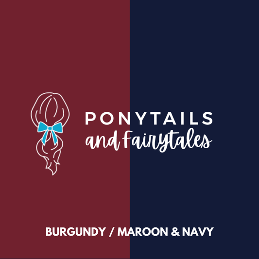 Burgundy & Navy Hair Accessories - Ponytails and Fairytales