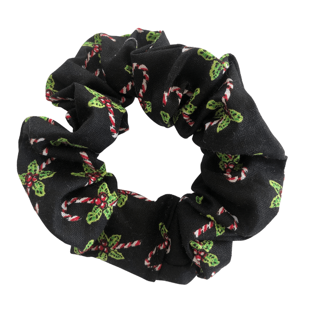 Christmas Scrunchie - Black hair ties Ponytails and Fairytales 
