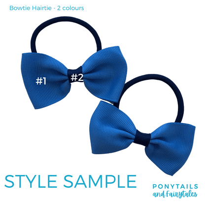 Custom Colours: Choose Your Own (2) Assorted Hair Accessories School Ponytails - Colours Bowtie Hair Tie (2pc) 