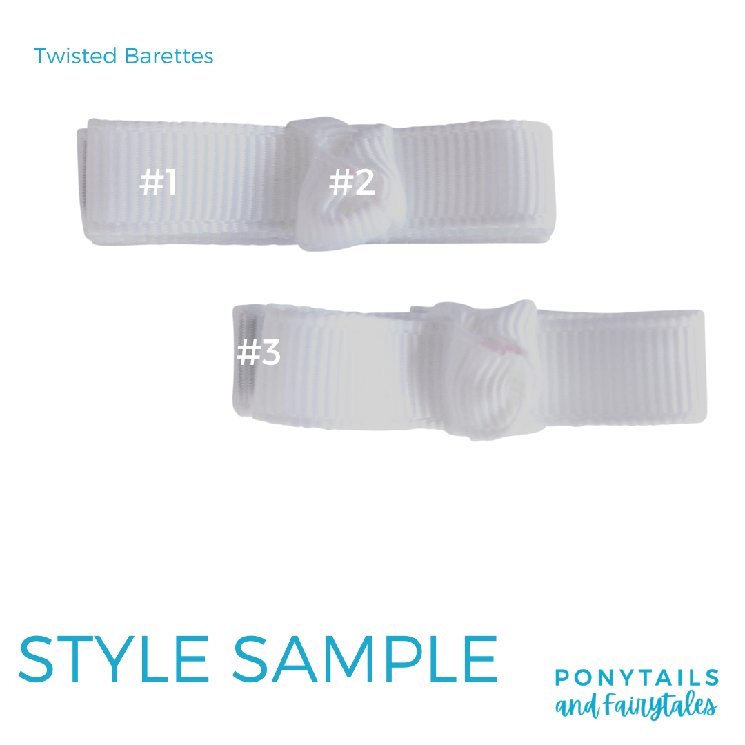 Custom Colours: Choose Your Own (3) Assorted Hair Accessories School Ponytails - Colours Barette with a Twist (2pc) 