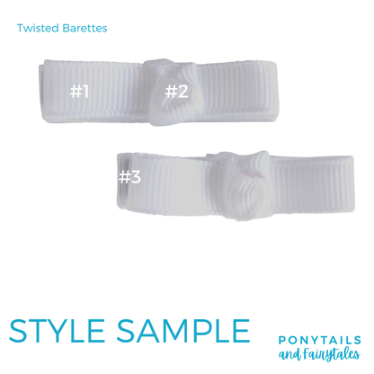 Custom Colours: Choose Your Own (3) Assorted Hair Accessories School Ponytails - Colours Barette with a Twist (2pc) 