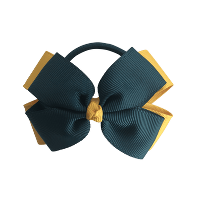 Darkest Petrol Green & Gold Hair Accessories - Ponytails and Fairytales