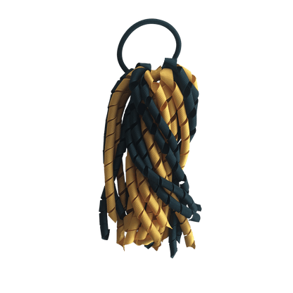 Darkest Petrol Green & Gold Hair Accessories - Ponytails and Fairytales