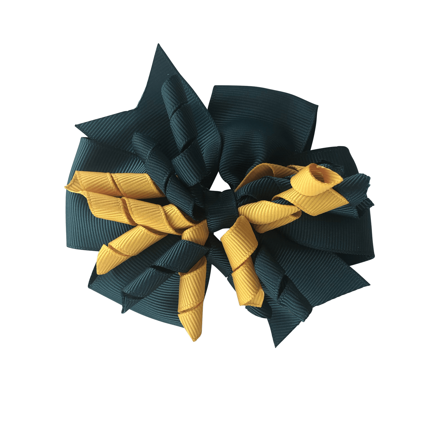 Darkest Petrol Green & Gold Hair Accessories - Ponytails and Fairytales