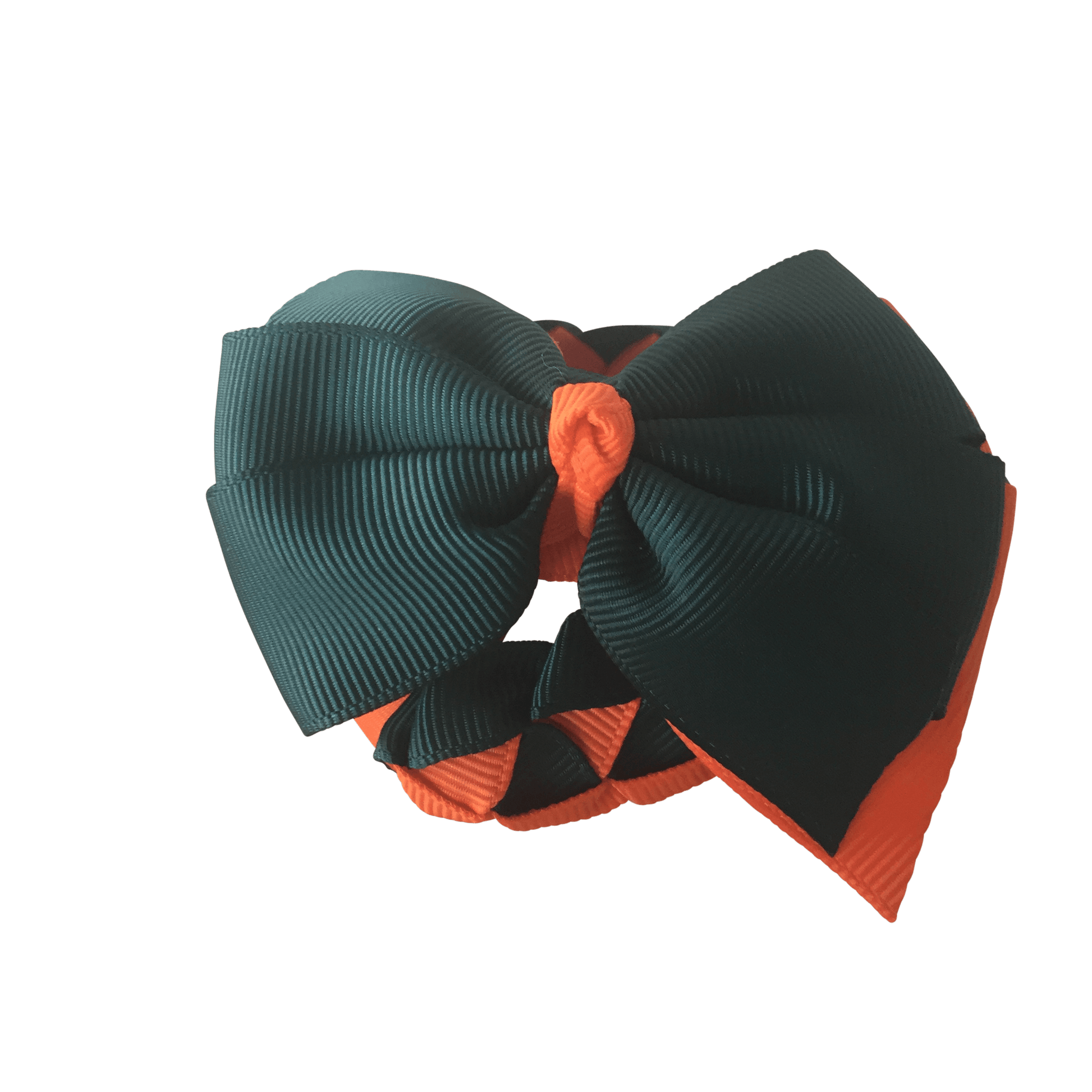 Darkest Petrol Green & Orange Hair Accessories - Ponytails and Fairytales