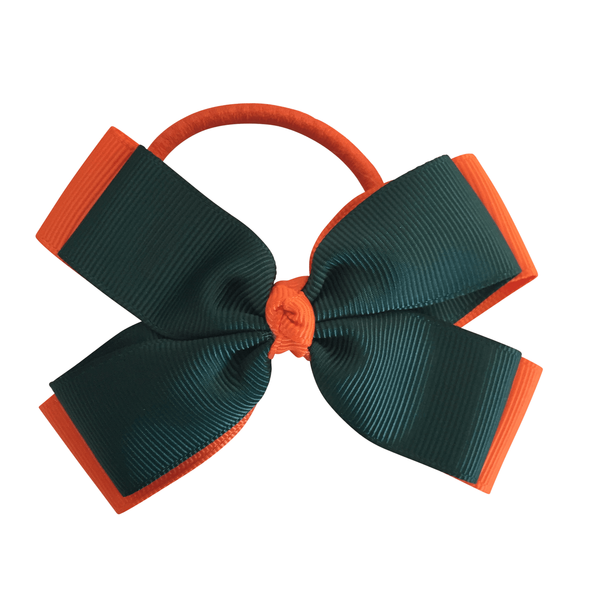 Darkest Petrol Green & Orange Hair Accessories - Ponytails and Fairytales
