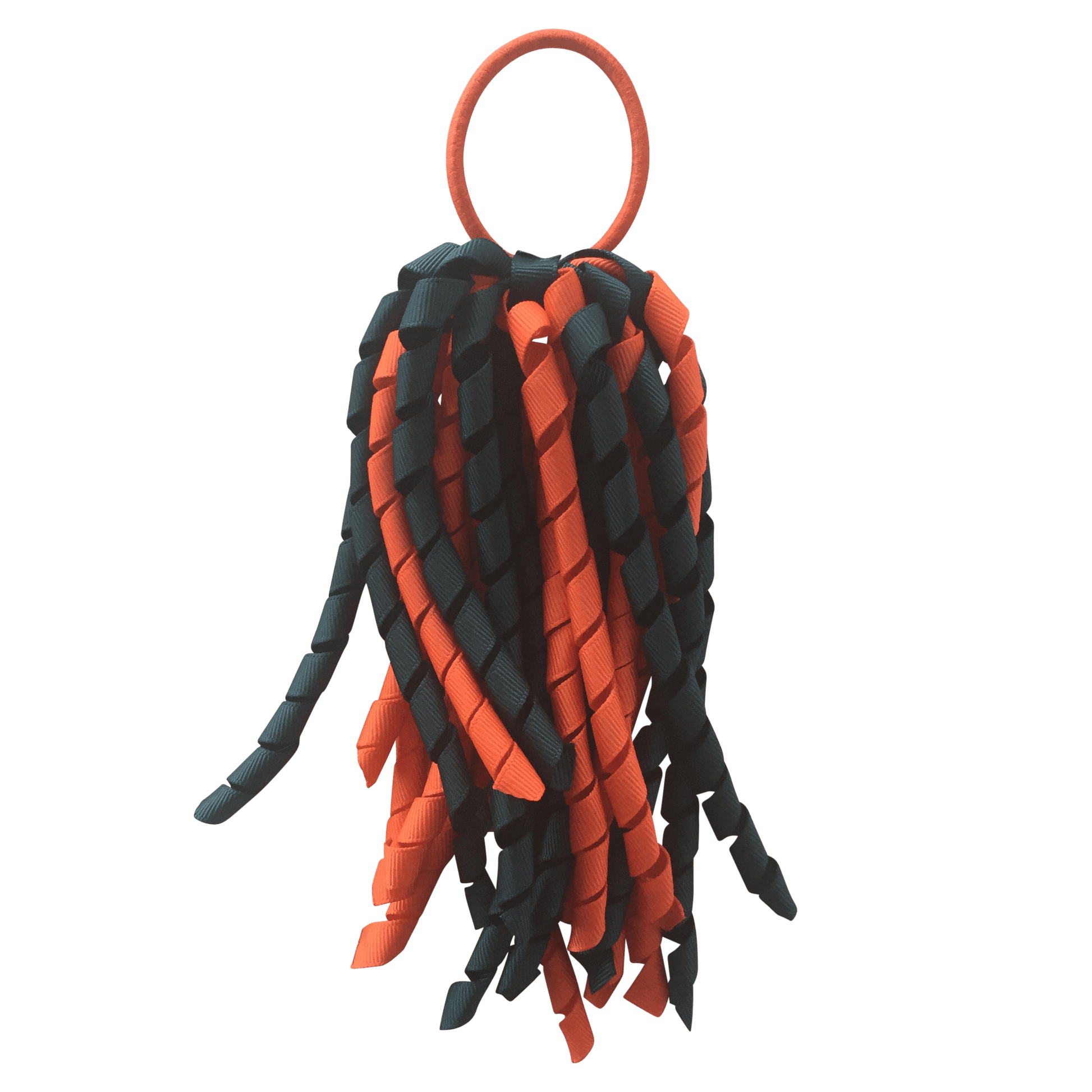Darkest Petrol Green & Orange Hair Accessories - Ponytails and Fairytales
