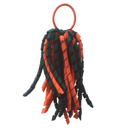 Darkest Petrol Green & Orange Hair Accessories - Ponytails and Fairytales