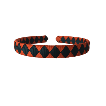 Darkest Petrol Green & Orange Hair Accessories - Ponytails and Fairytales