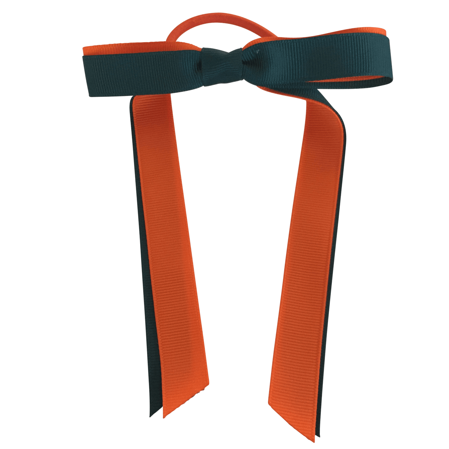 Darkest Petrol Green & Orange Hair Accessories - Ponytails and Fairytales
