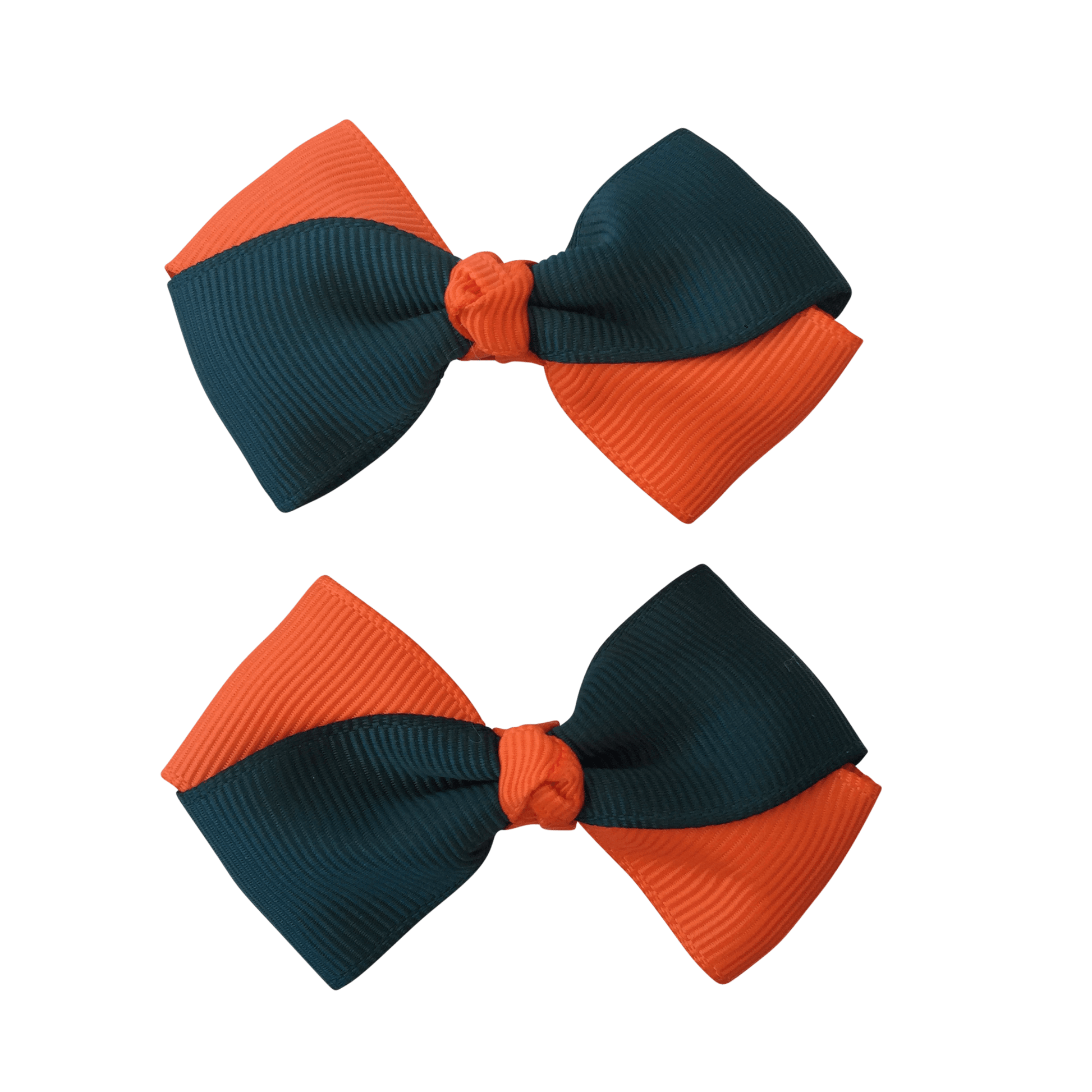 Darkest Petrol Green & Orange Hair Accessories - Ponytails and Fairytales