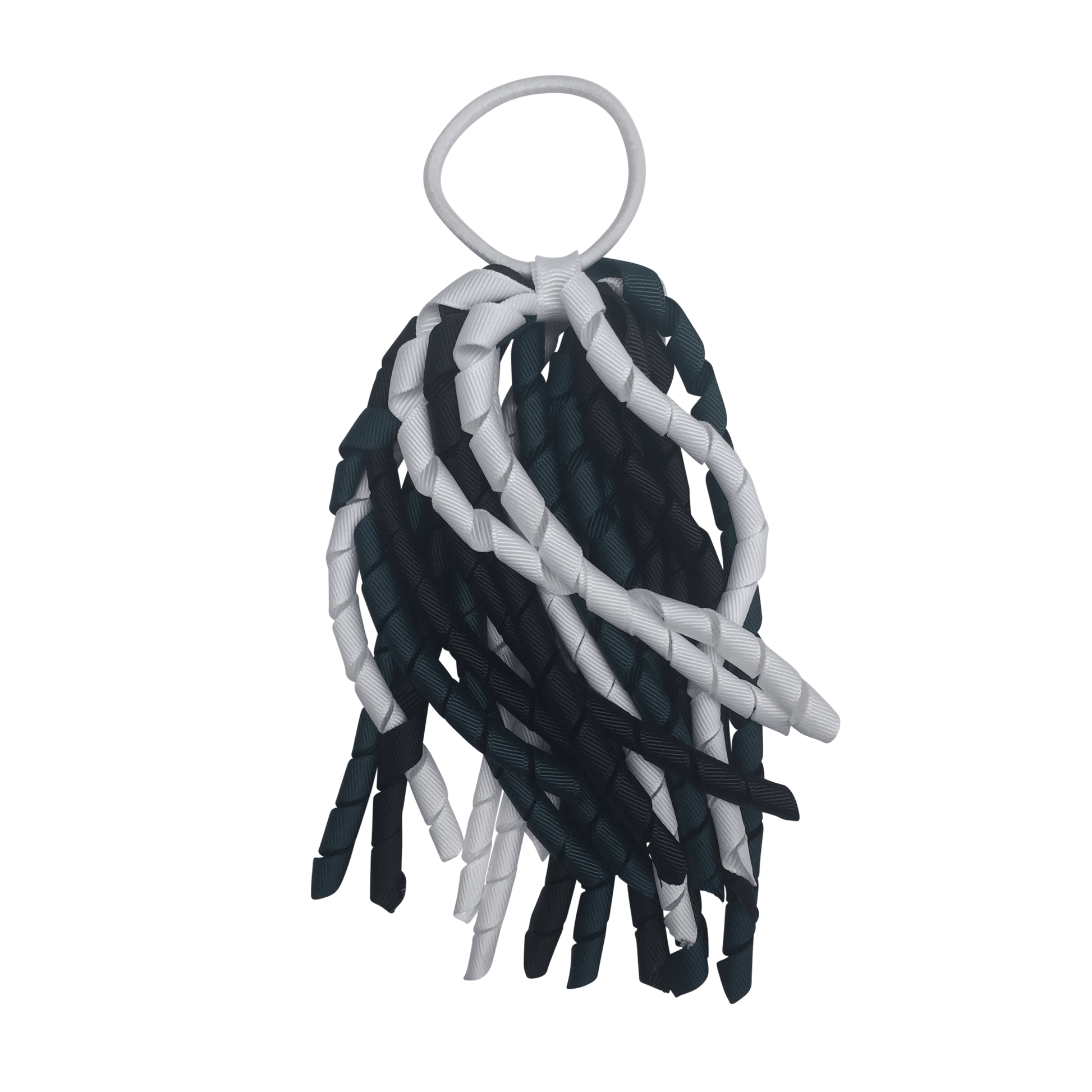Darkest Petrol Green & Black & White Hair Accessories - Ponytails and Fairytales