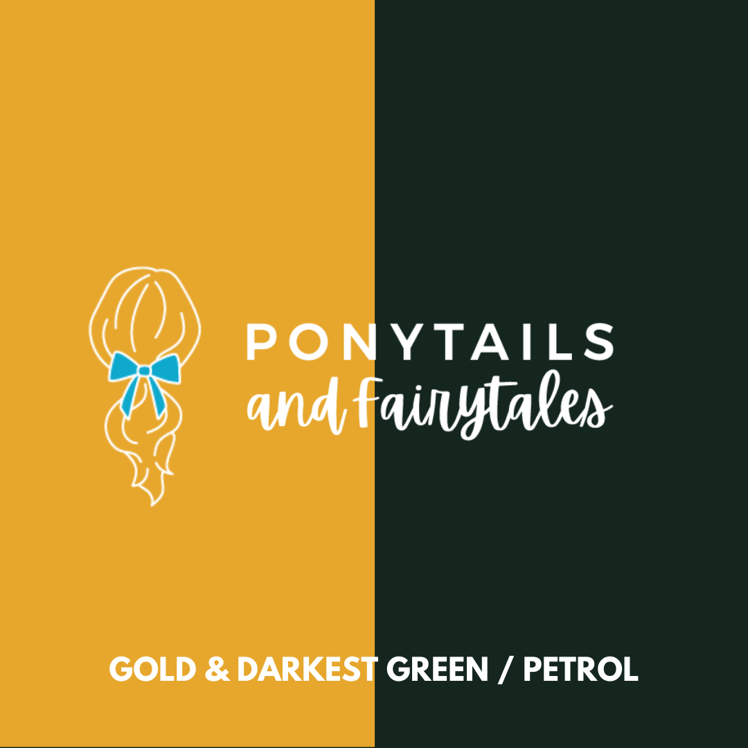 Darkest Petrol Green & Gold Hair Accessories - Ponytails and Fairytales