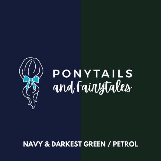Darkest Petrol Green & Navy Hair Accessories Assorted Hair Accessories School Ponytails - Colours 
