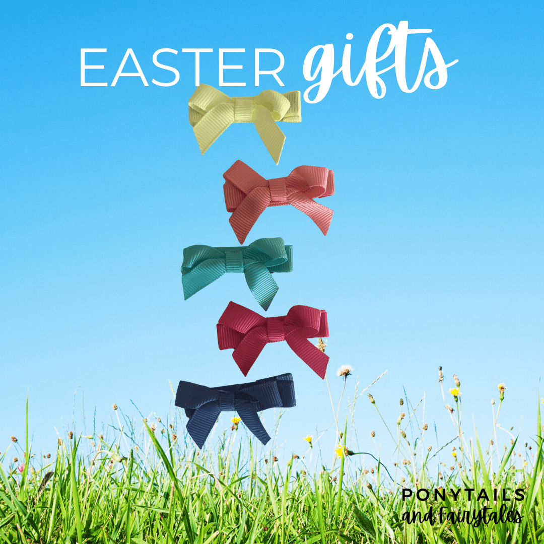 Easter No Slip Bow Clip Set - easter - School Uniform Hair Accessories - Ponytails and Fairytales