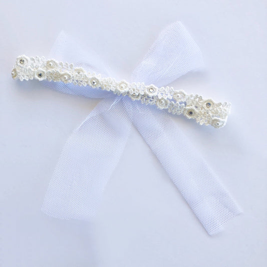 Flower Girl Headband - Ivory - Headbands - School Uniform Hair Accessories - Ponytails and Fairytales
