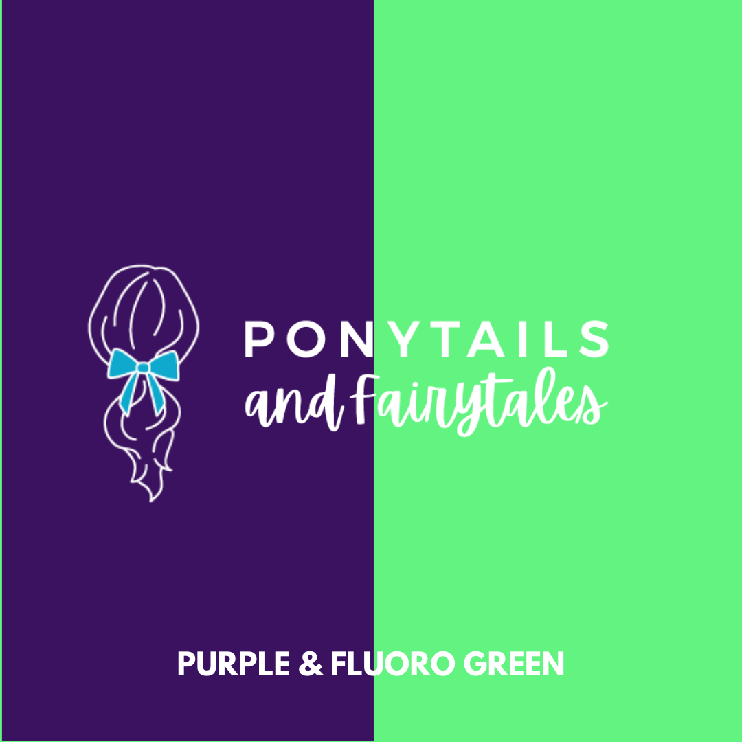 Fluoro Green & Purple Hair Accessories - Ponytails and Fairytales