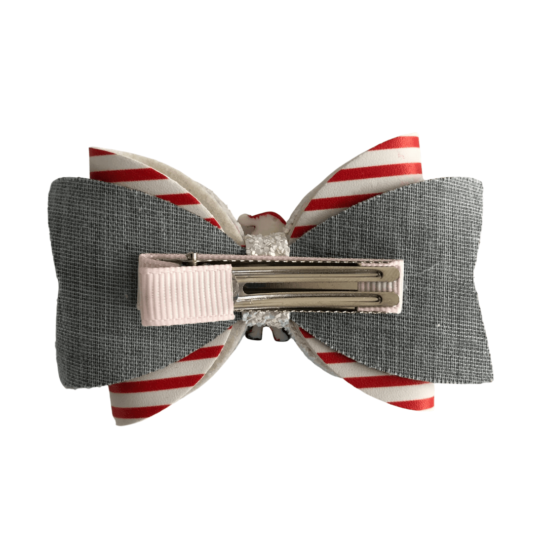 Glittery Christmas Santa Hair Clip christmas Ponytails and Fairytales 