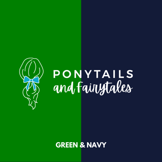 Green & Navy Hair Accessories - Ponytails and Fairytales