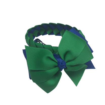 Green & Royal Blue Hair Accessories - Ponytails and Fairytales