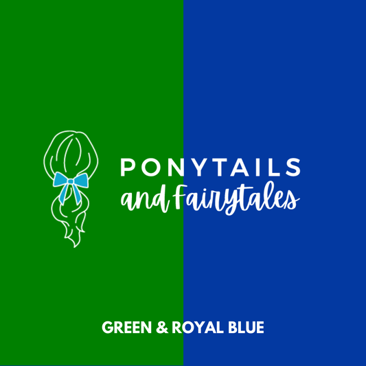 Green & Royal Blue Hair Accessories - Ponytails and Fairytales