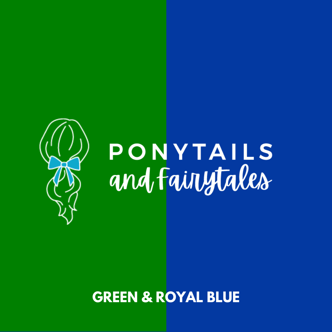 Green & Royal Blue Hair Accessories - Ponytails and Fairytales
