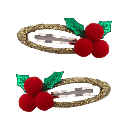 Holly Christmas Snap Clips christmas Ponytails and Fairytales 