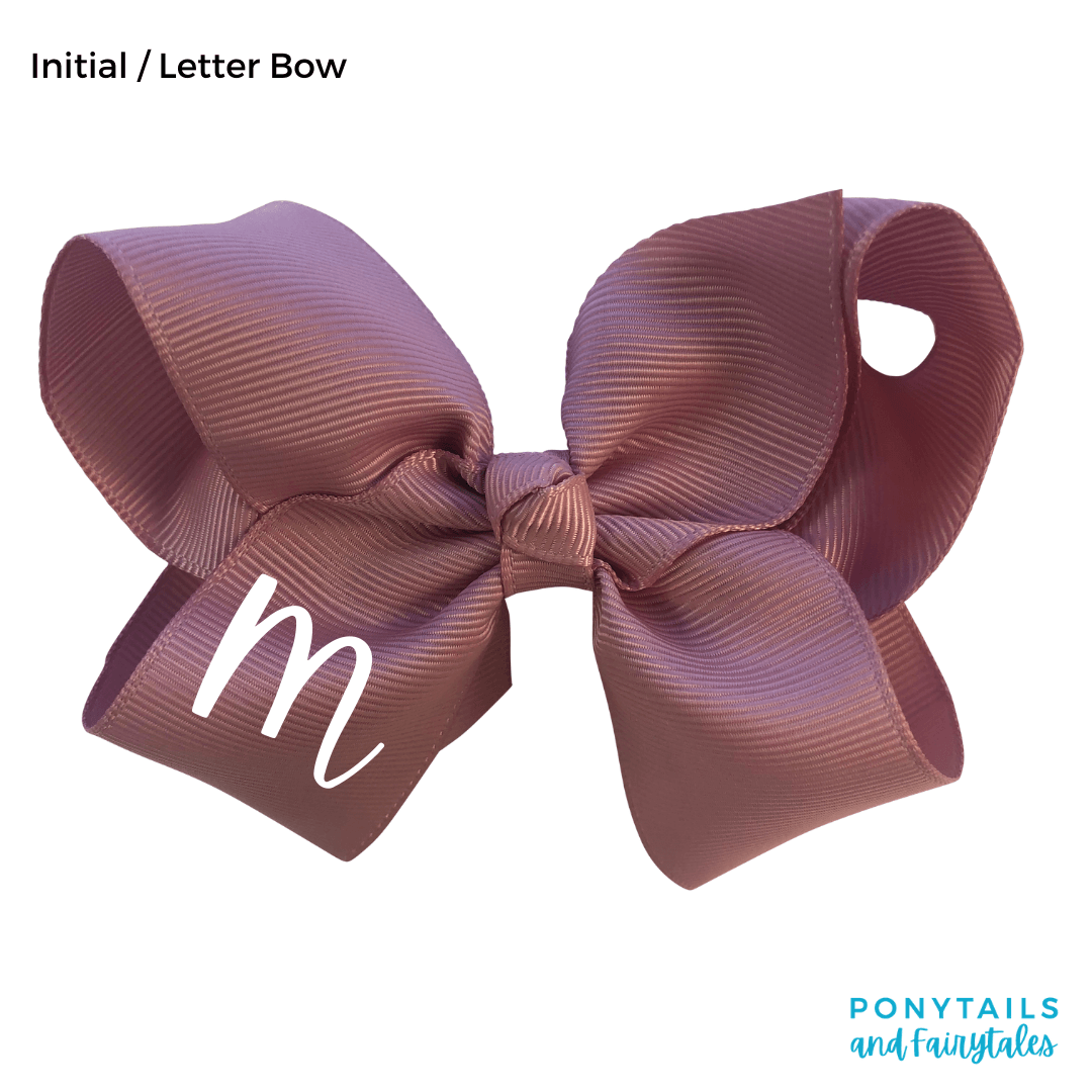 Initial / Letter Big Bow - Hair clips - School Uniform Hair Accessories - Ponytails and Fairytales