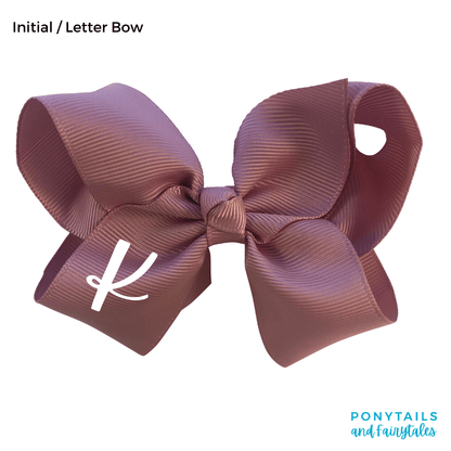 Initial / Letter Big Bow - Hair clips - School Uniform Hair Accessories - Ponytails and Fairytales