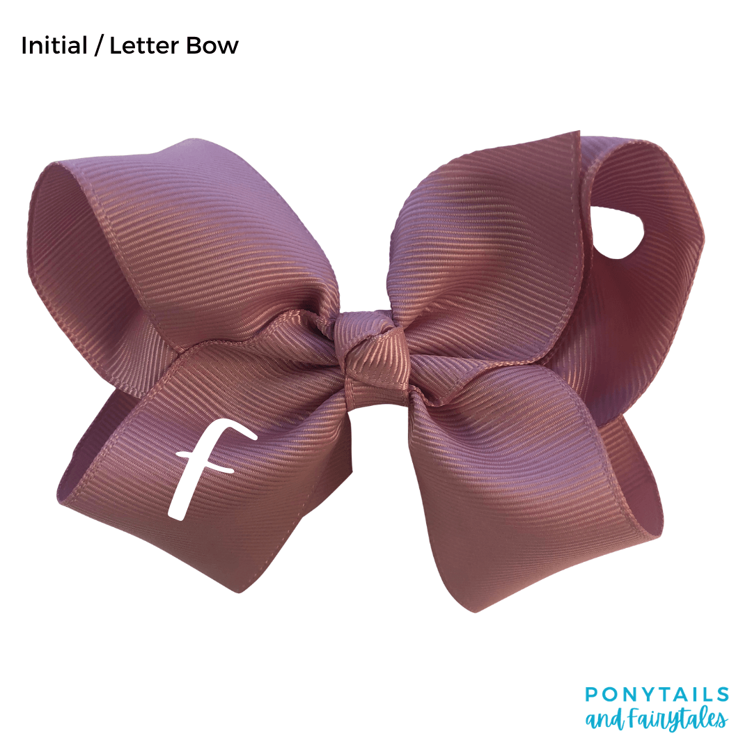 Initial / Letter Big Bow - Hair clips - School Uniform Hair Accessories - Ponytails and Fairytales