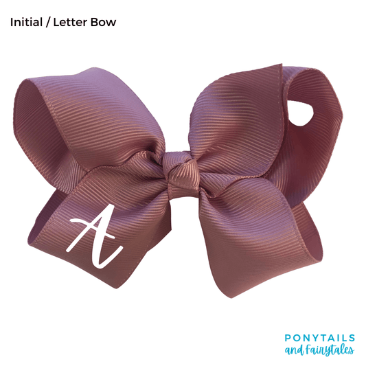 Initial / Letter Big Bow - Hair clips - School Uniform Hair Accessories - Ponytails and Fairytales