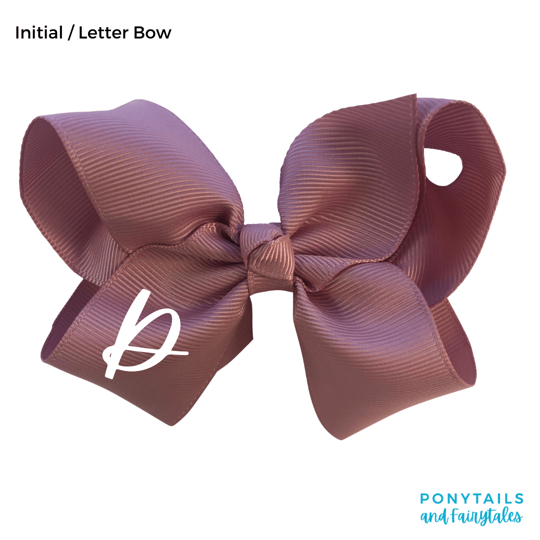 Initial / Letter Big Bow - Hair clips - School Uniform Hair Accessories - Ponytails and Fairytales