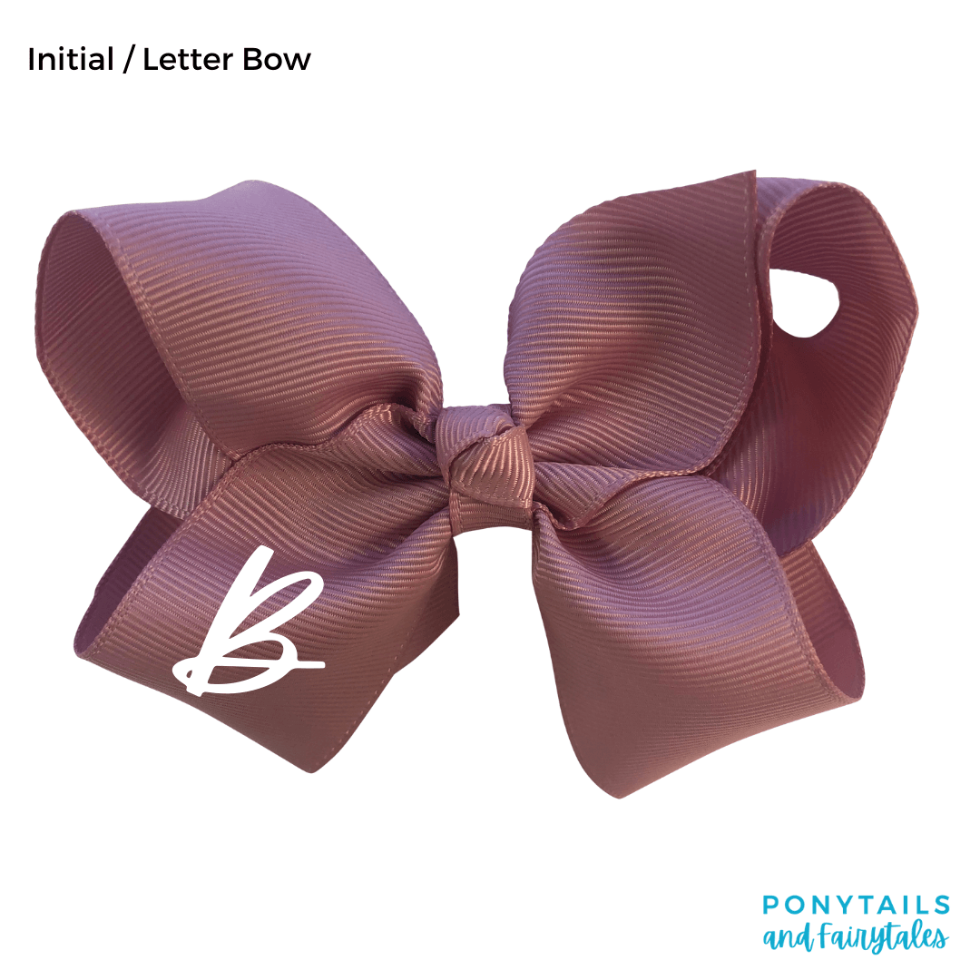 Initial / Letter Big Bow - Hair clips - School Uniform Hair Accessories - Ponytails and Fairytales