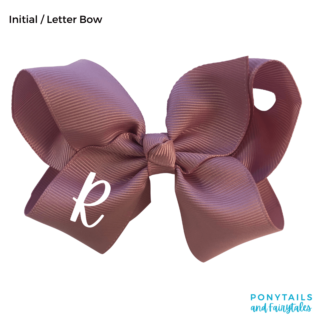 Initial / Letter Big Bow - Hair clips - School Uniform Hair Accessories - Ponytails and Fairytales