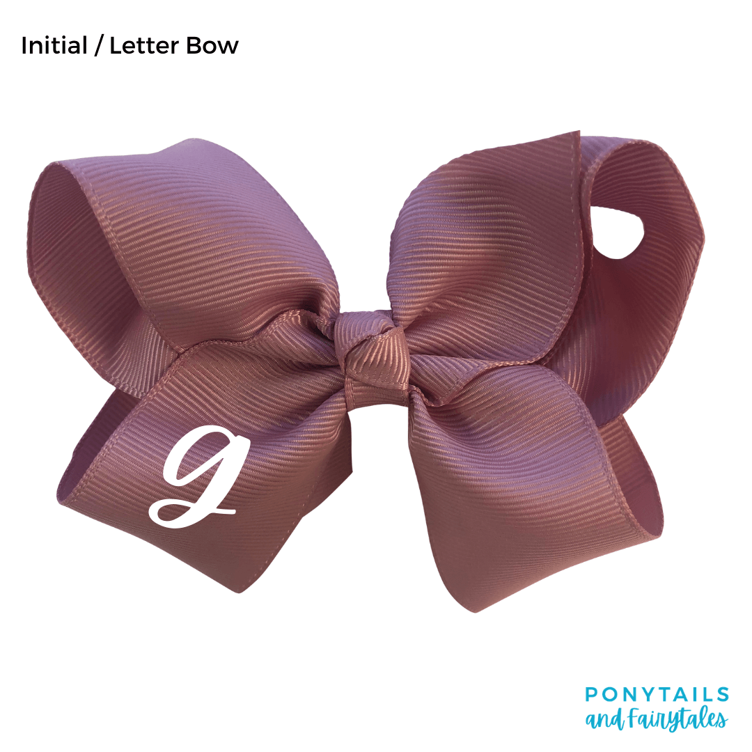 Initial / Letter Big Bow - Hair clips - School Uniform Hair Accessories - Ponytails and Fairytales