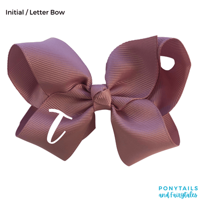 Initial / Letter Big Bow - Hair clips - School Uniform Hair Accessories - Ponytails and Fairytales